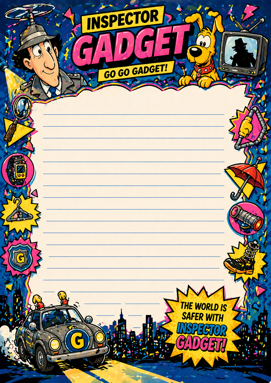 CLASSIC CARTOON Stationary Set "INSPECTOR"