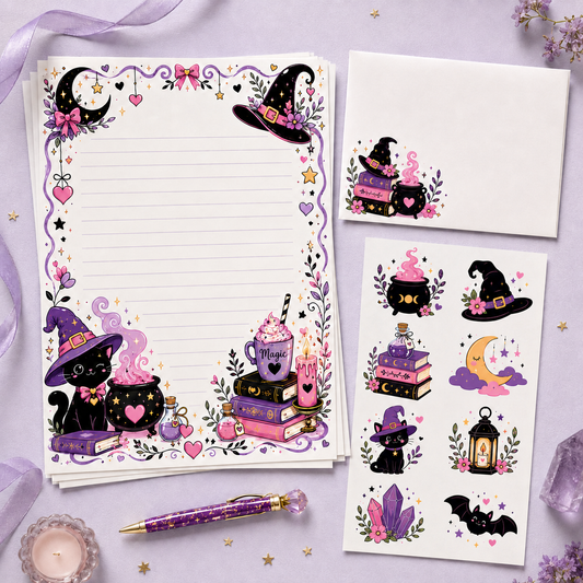 Bookaholic Halloween Cat Stationery Set