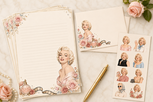 Marilyn Glamour Inspired Stationery Set