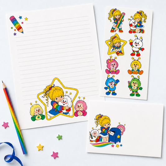 Retro Rainbow Brite- Inspired Stationery Set