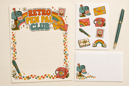 Retro Pen Pal Club Stationery Set