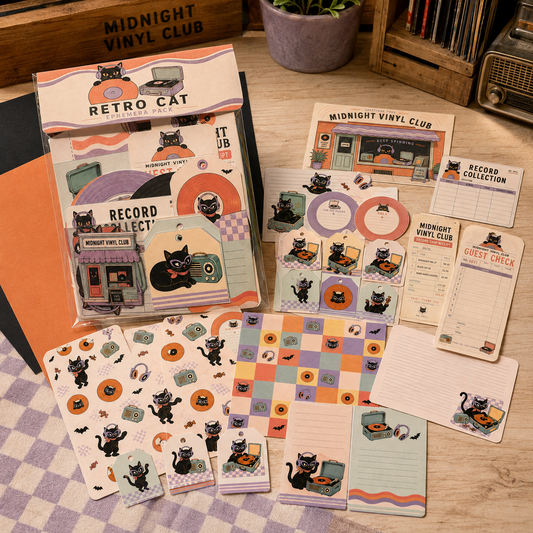 Retro Cat Ephemera Pack
