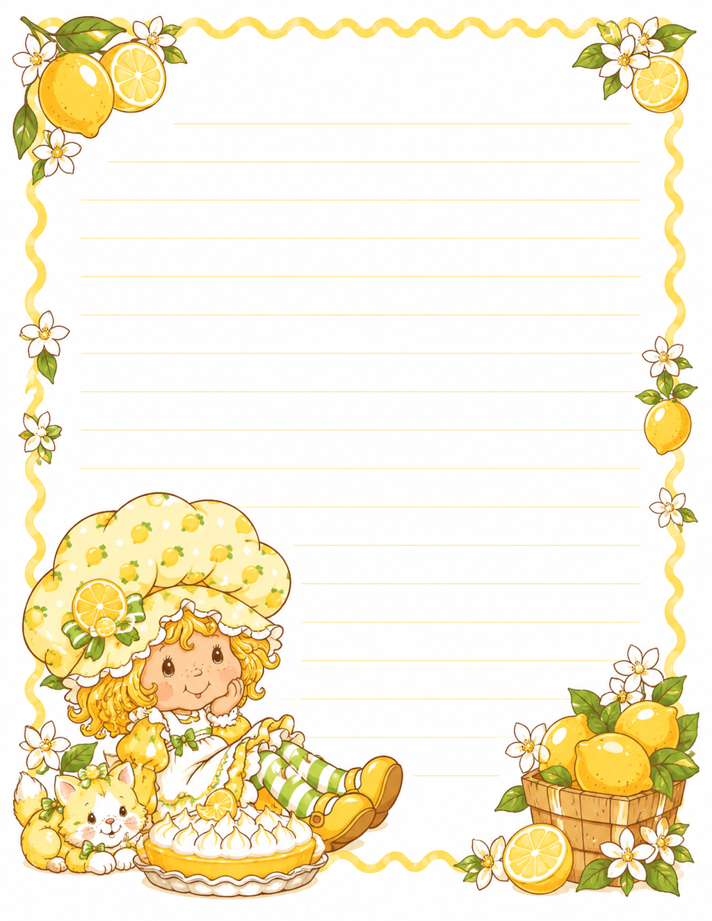 Classic Lemon -Inspired Stationary set