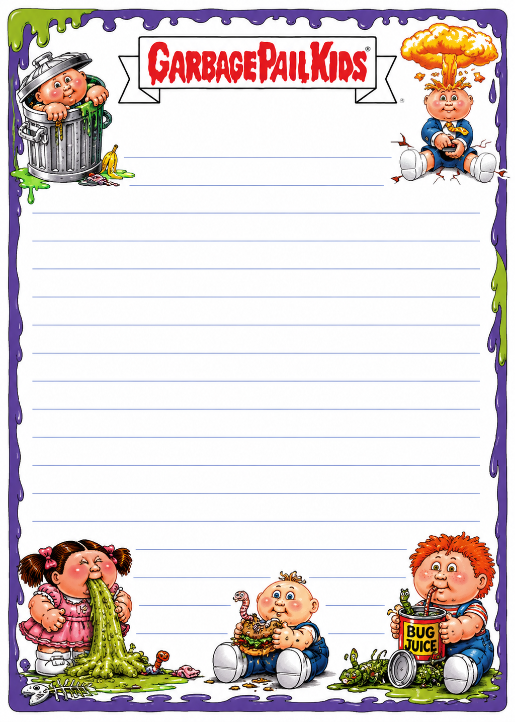 Garbage Pail-Inspired Stationary set