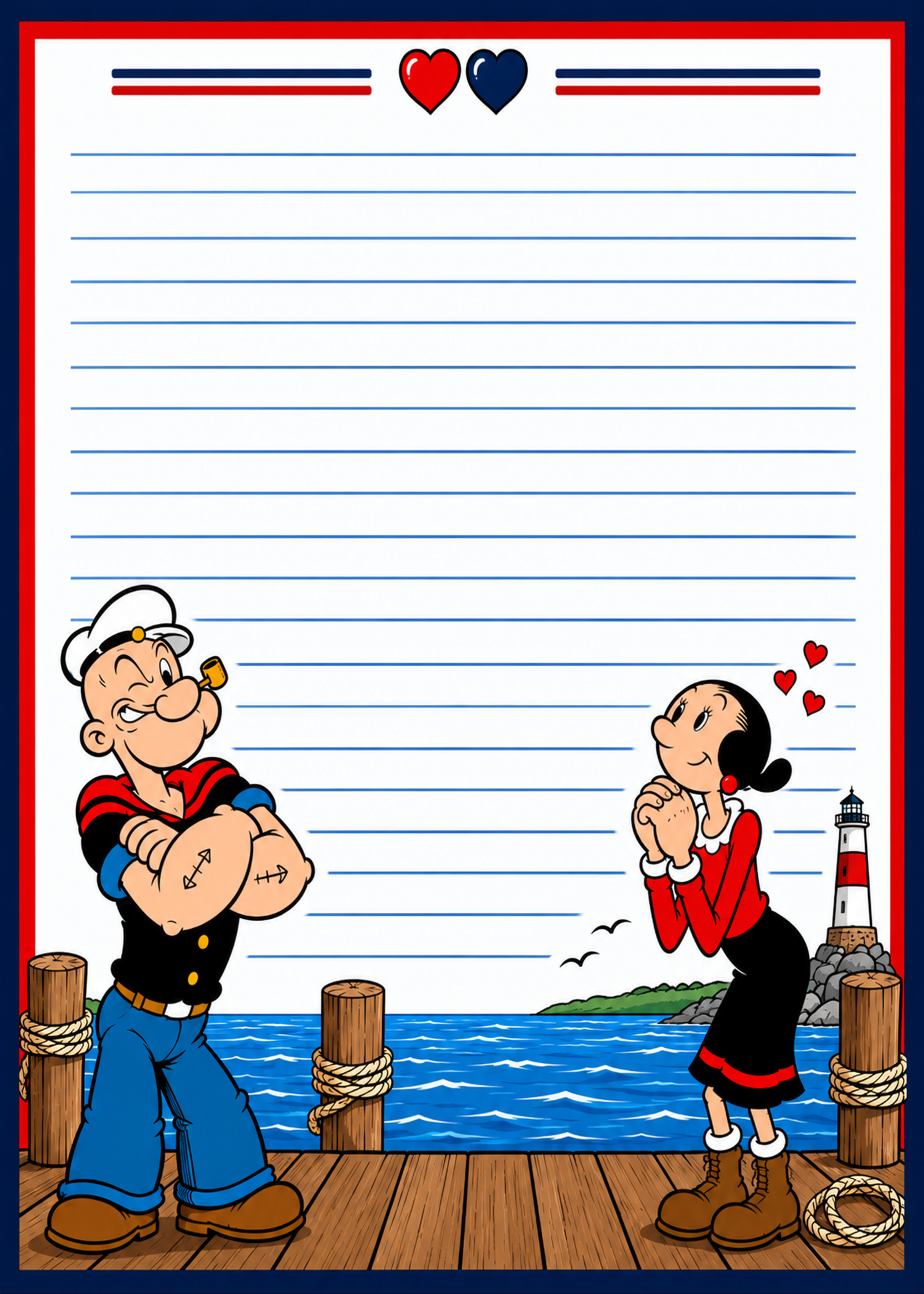 A Very Sailor Love Stationary