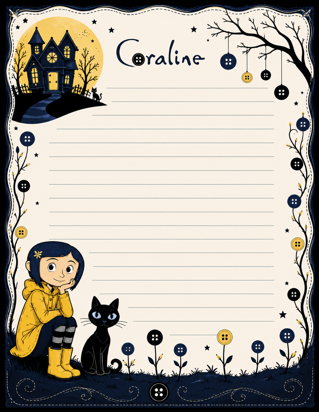 Coraline-Inspired Stationary Set