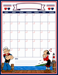 Popeye Calendar Sheets w/stickers