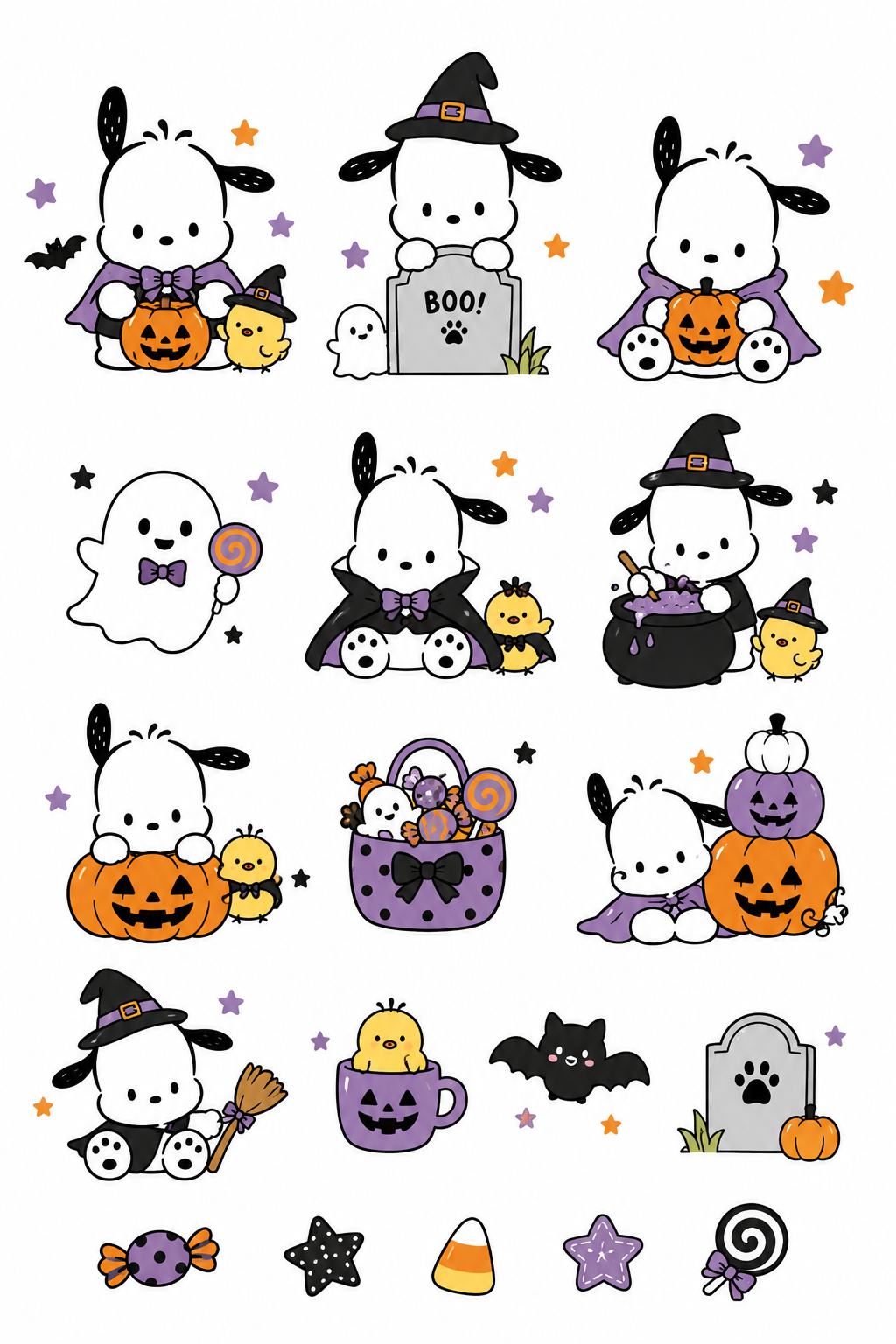 Halloween- Pochaco-Inspired stationary set