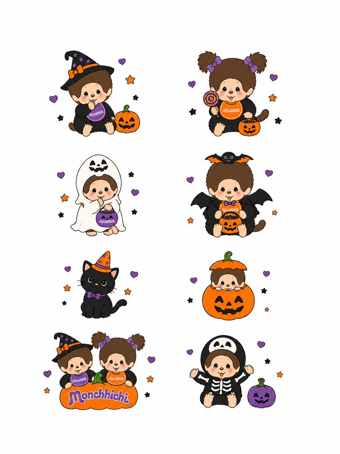 Halloween Monchhichi-Inspired Stationary Set
