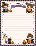 Halloween Monchhichi-Inspired Stationary Set