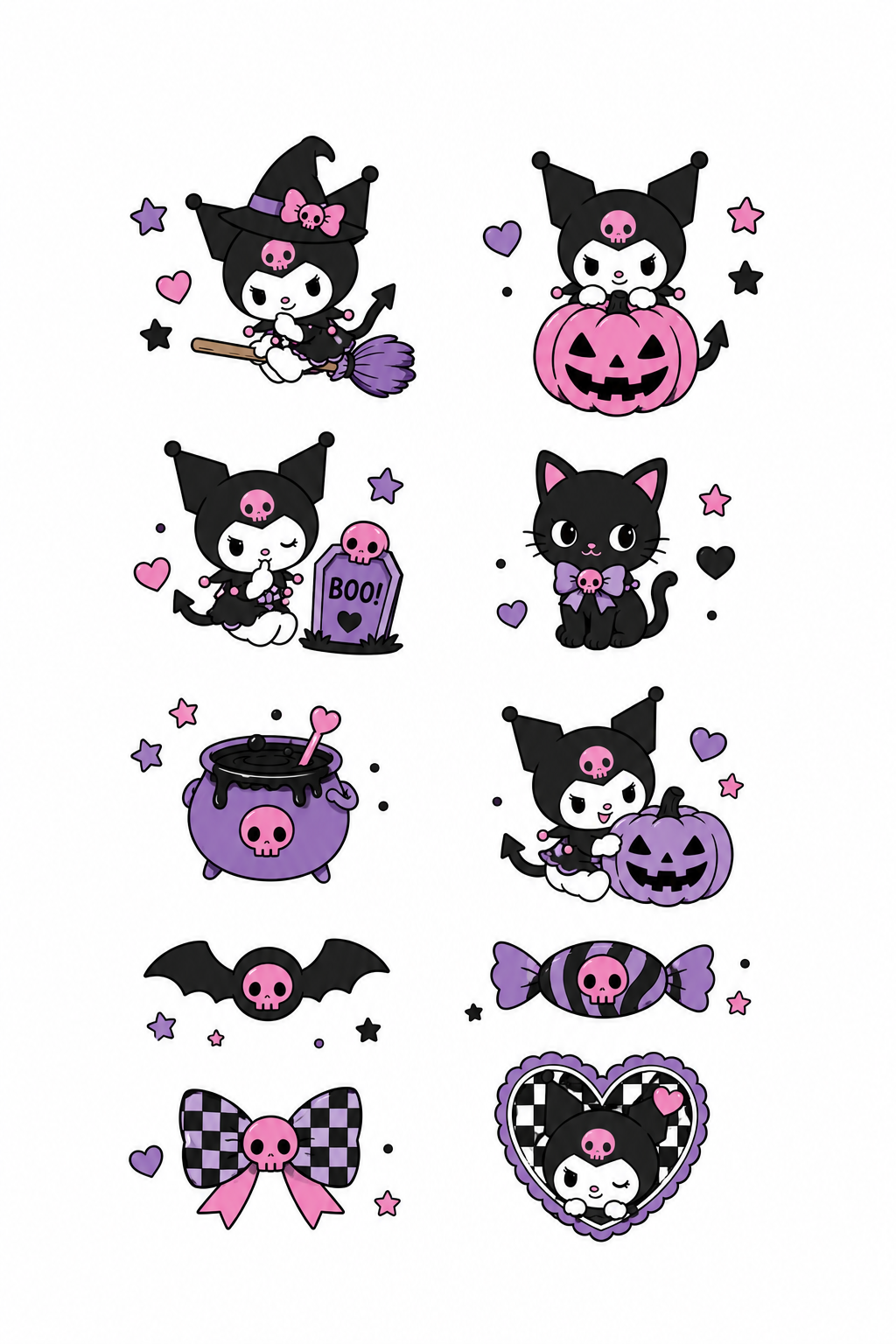Halloween Kuromi-Inspired Stationary Set