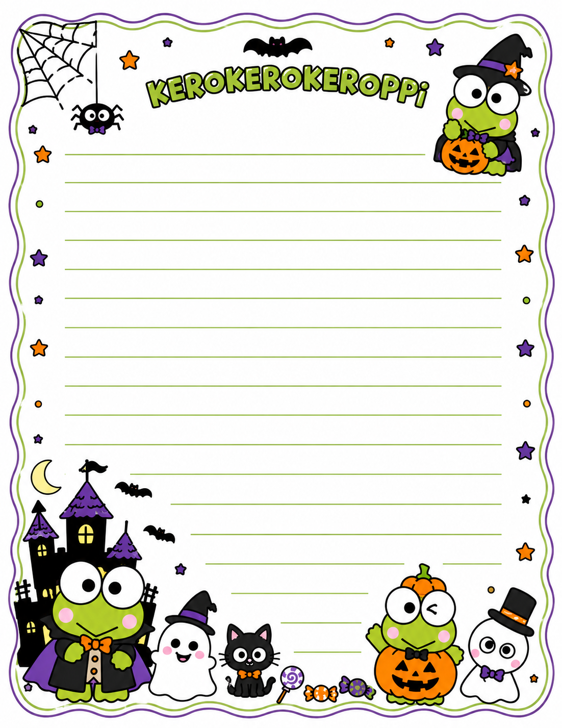 Kerokerokeroppi Halloween Stationery Pack