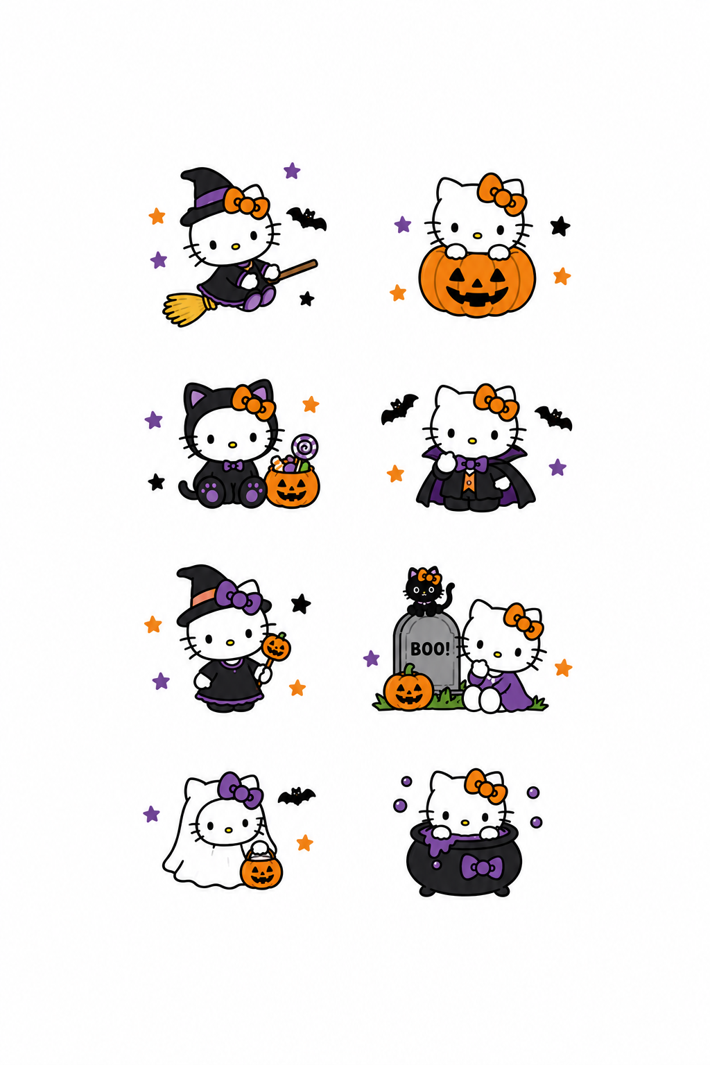 Halloween Hello- Kitty-Inspired Stationary Set