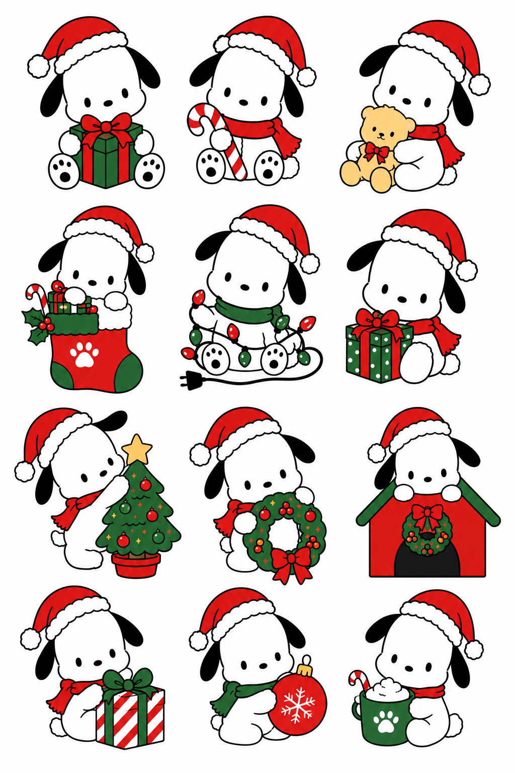 Christmas Pochaco-Inspired Stationary set