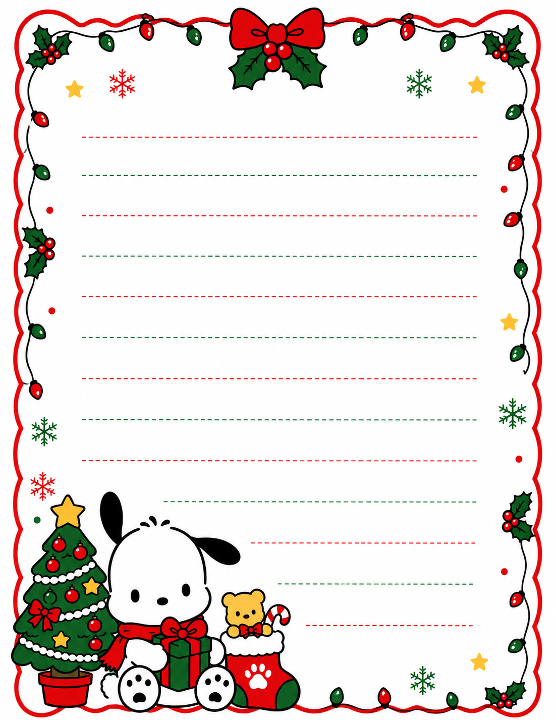 Christmas Pochaco-Inspired Stationary set