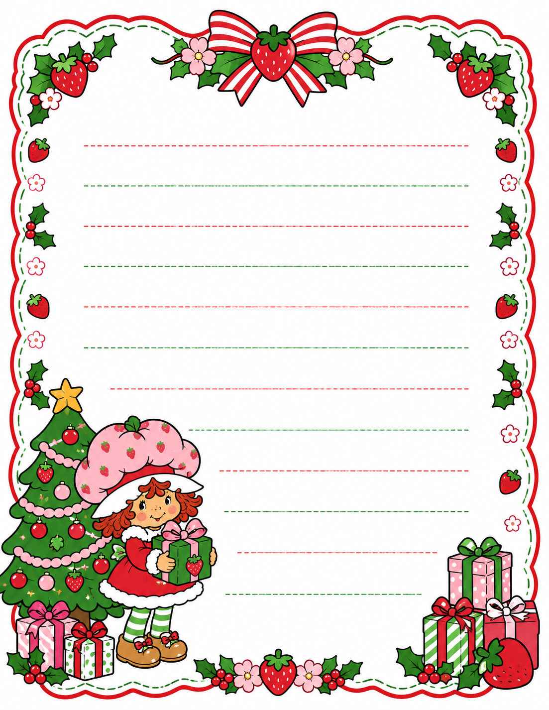 A very strawberry christmas stationary set