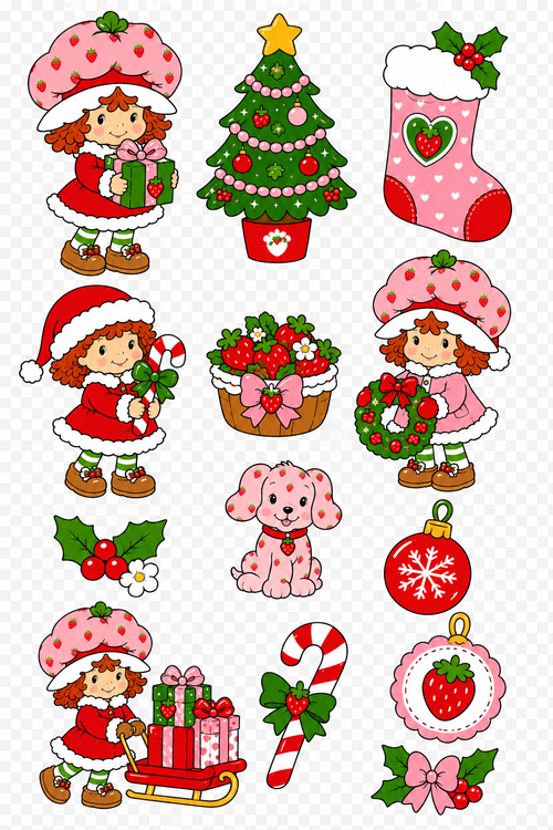 A very strawberry christmas stationary set
