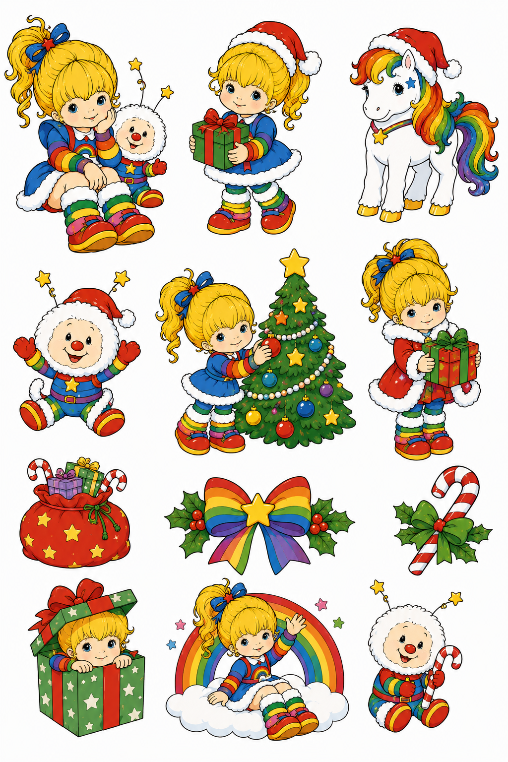 Rainbow Brite Inspired Christmas Stationary