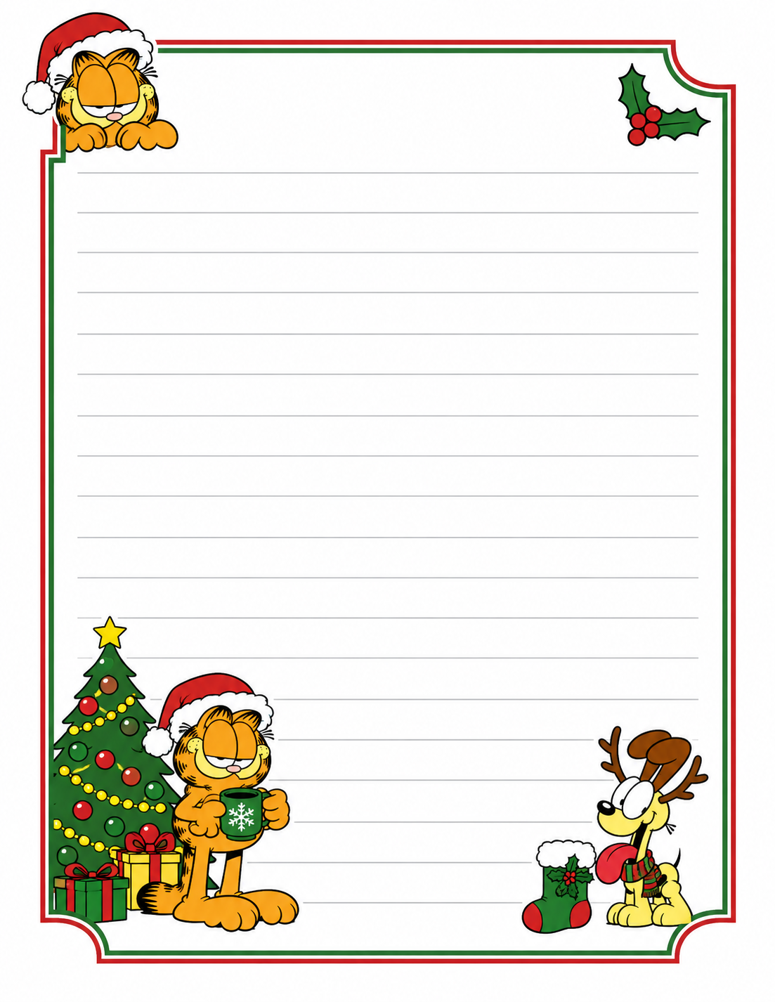 A Garfield-Inspired Christmas stationary