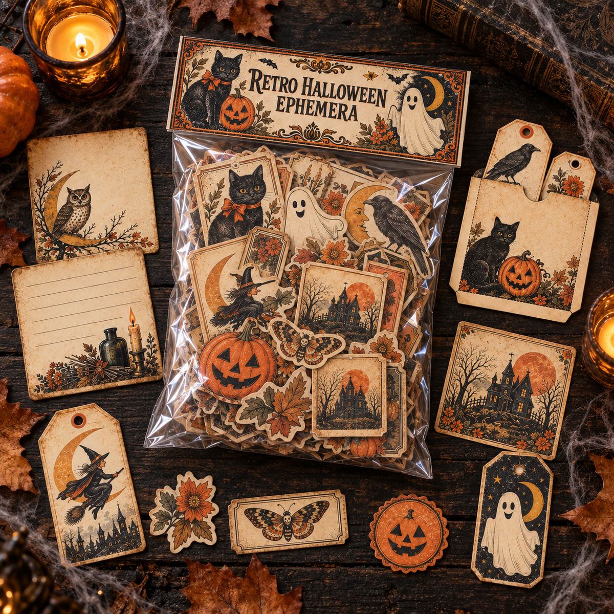 Retro Halloween Ephemera Pack