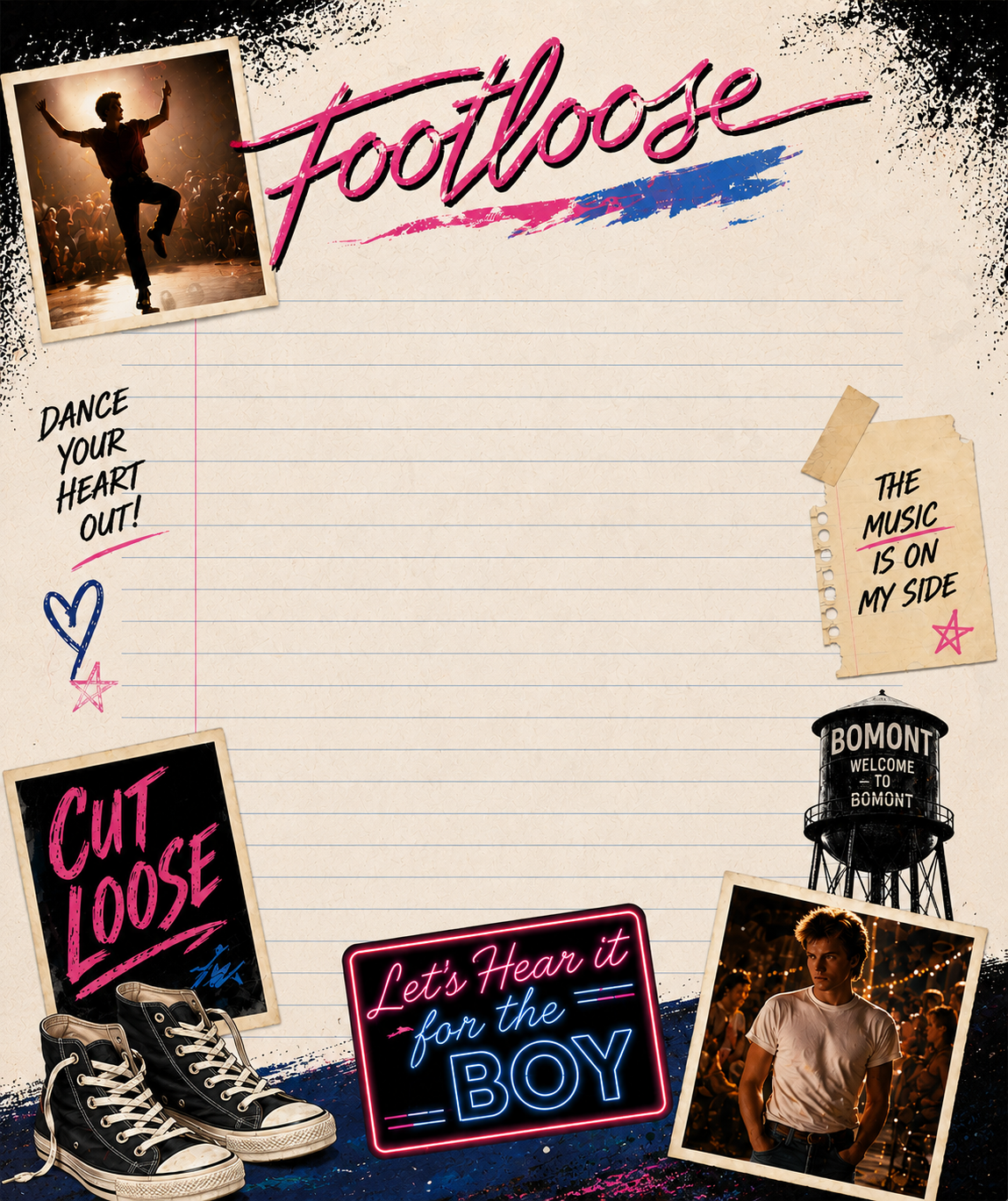 CLASSIC MOVIE STATIONARY "FOOTLOOSE"