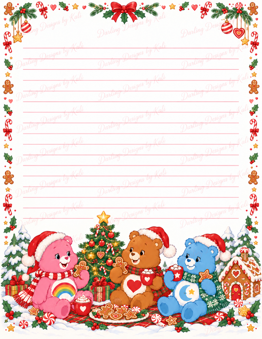 Cozy Christmas Care Bears Stationery