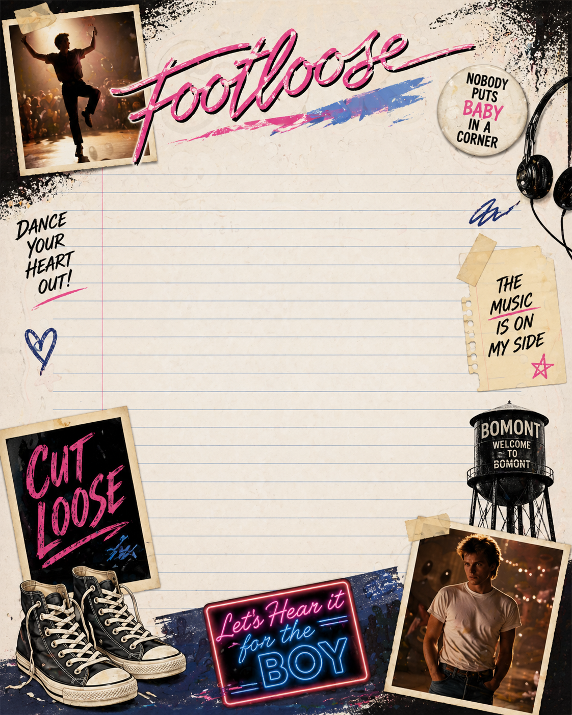 CLASSIC MOVIE STATIONARY "FOOTLOOSE"