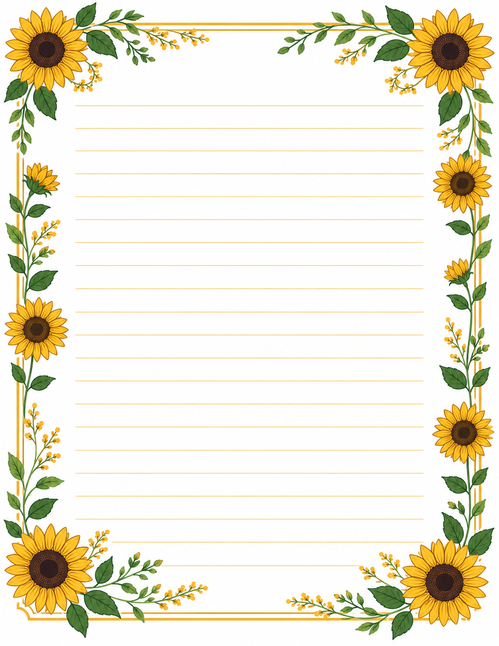 Sunflower Stationary set